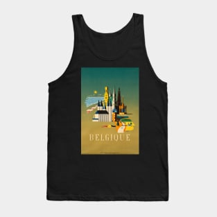 Belgique,Travel Poster Tank Top